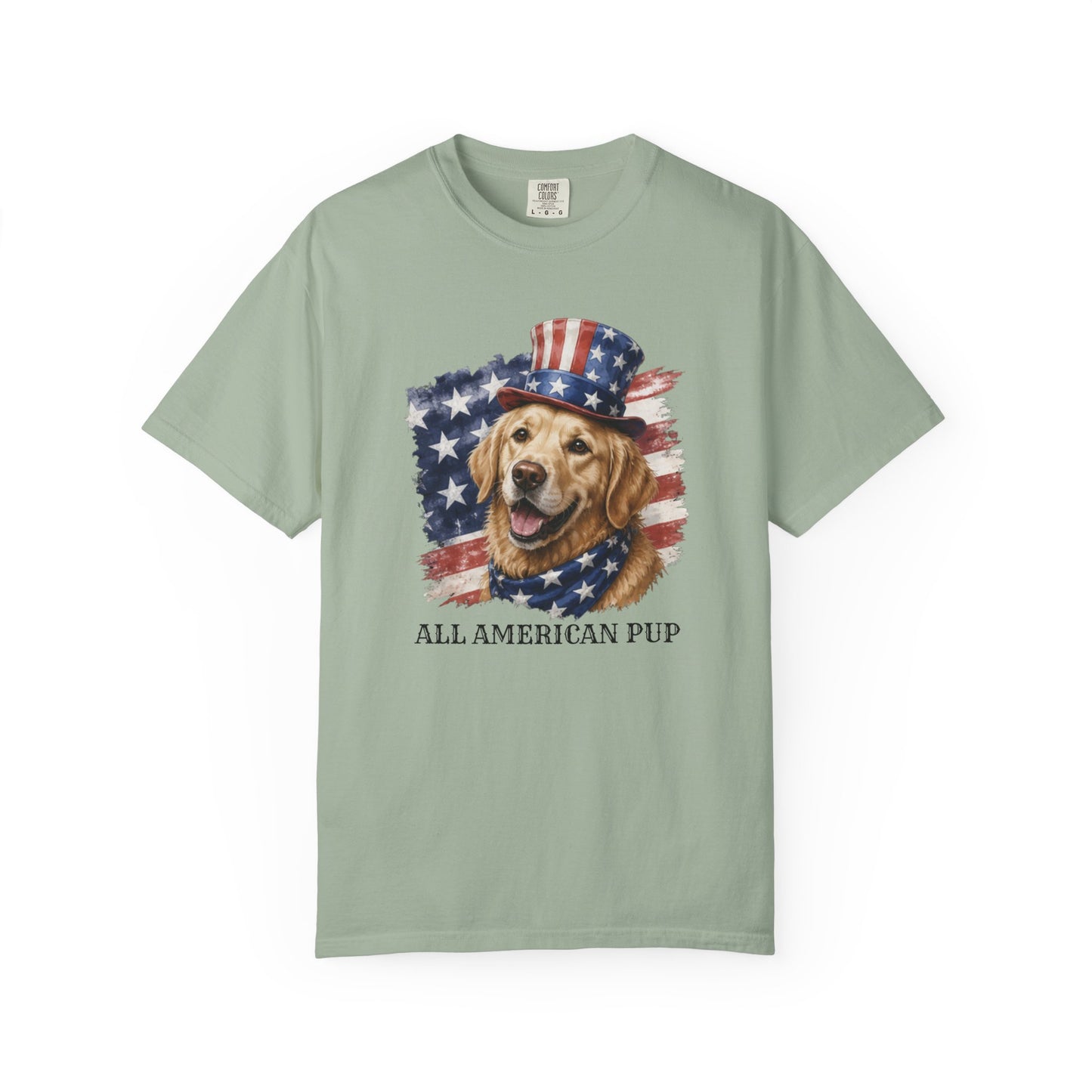 Patriotic Golden Retriever All American Pup Shirt
