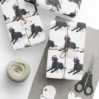 Load image into Gallery viewer, Black Lab Christmas Lights Wrapping Paper
