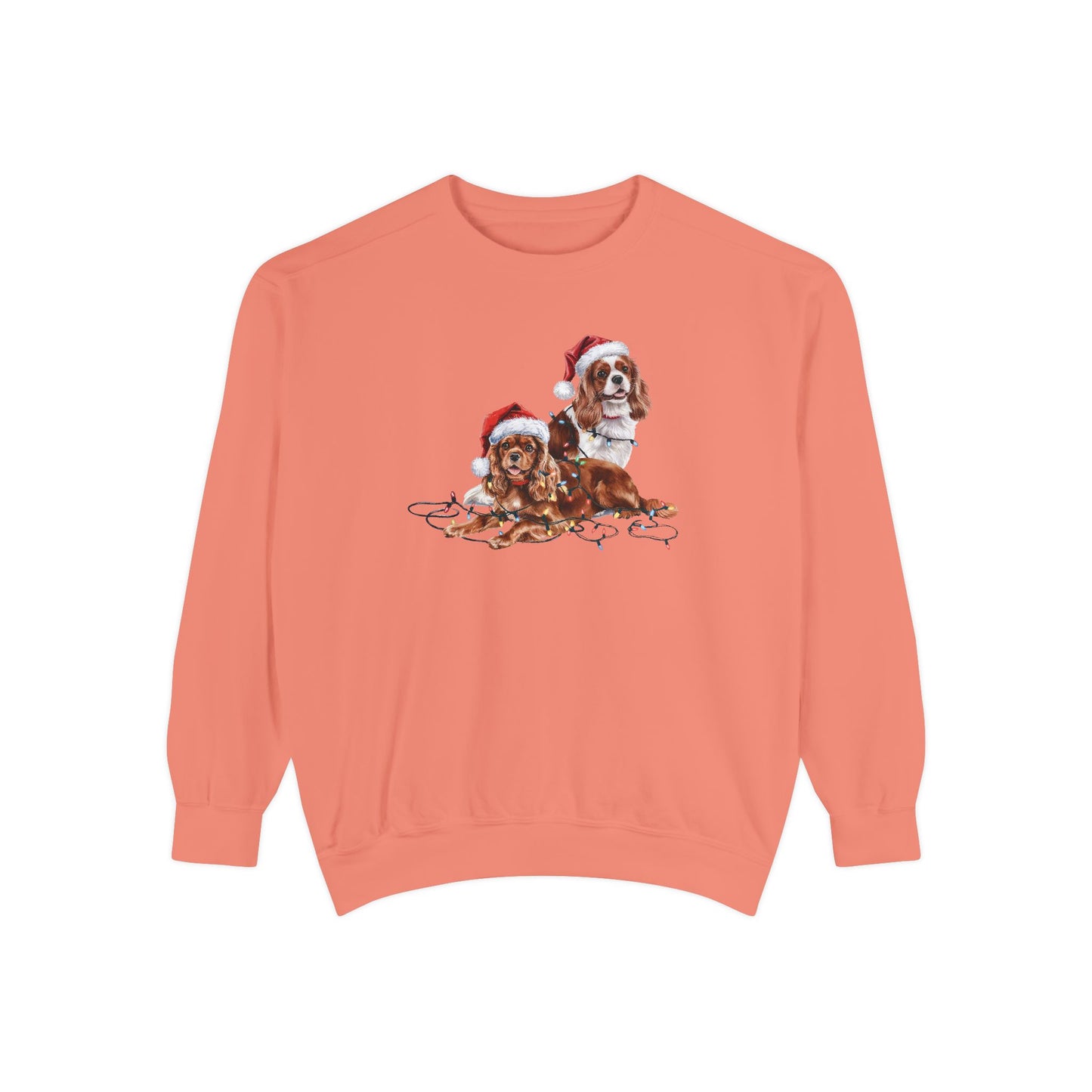 Christmas Cavalier King Charles Spaniel Sweatshirt, Cavalier Spaniel Mom, Christmas Lights Dog, Christmas Dog, Gift for Dog Lover