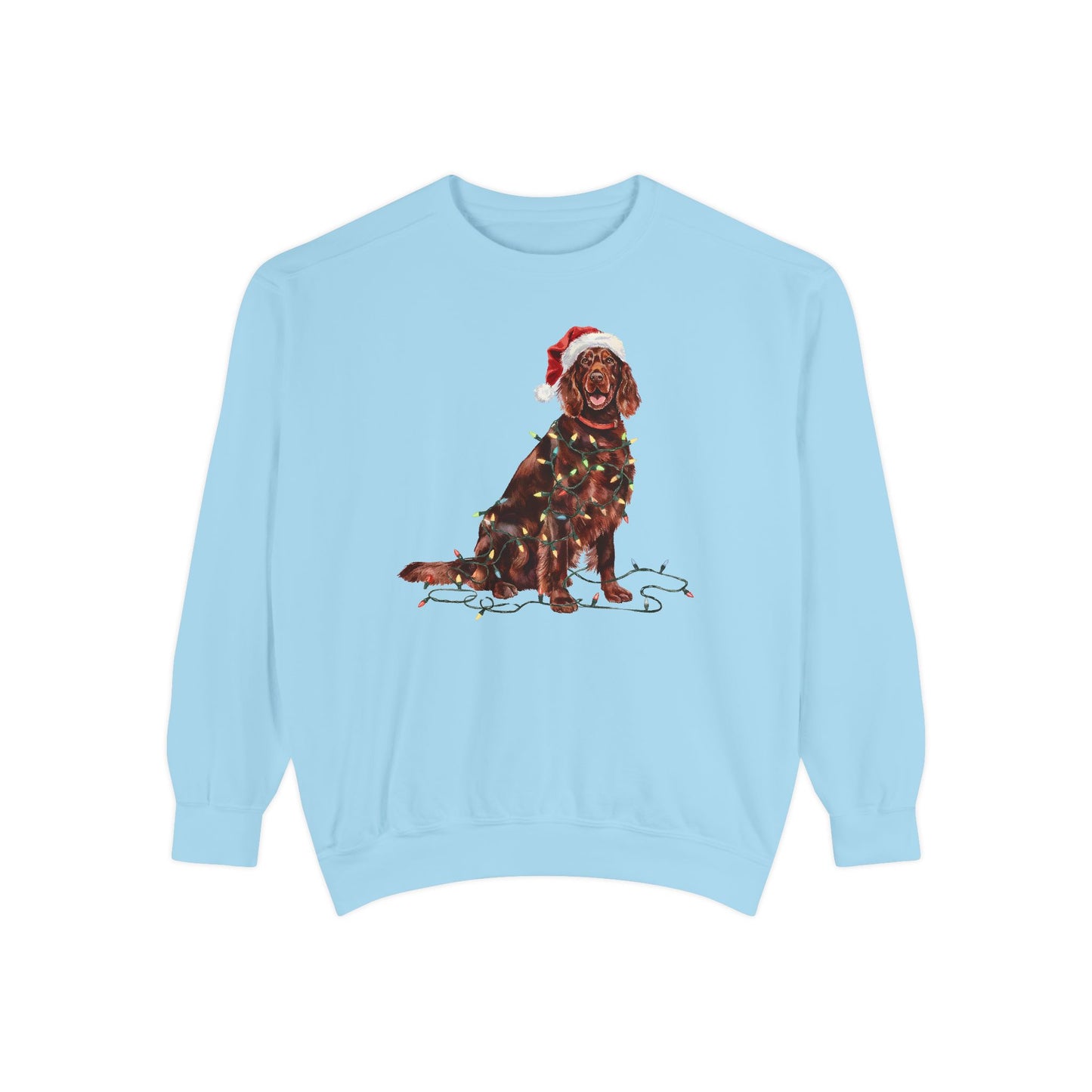 Christmas Irish Setter Sweatshirt, Christmas Lights Dog Sweatshirt, Christmas Dog, Irish Setter Mom, Gift for Dog Lover, Irish Setter