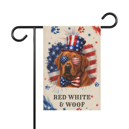 Patriotic Fox Red Lab Garden Flag