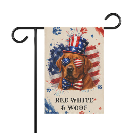 Patriotic Fox Red Lab Garden Flag