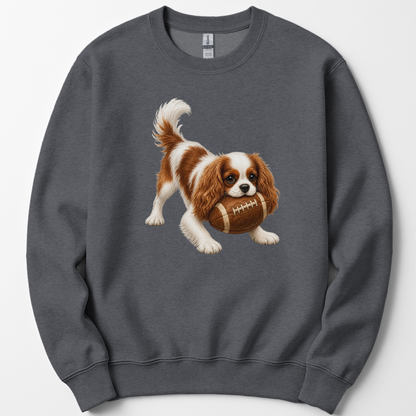 Blenheim Cavalier Football Sweatshirt Cute Dog Lover Game Day Crewneck Cavalier Mom Gift