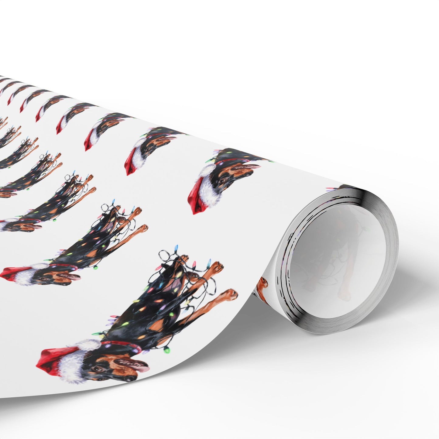 Miniature Pinscher Christmas Lights Wrapping Paper