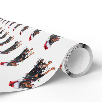 Miniature Pinscher Christmas Lights Wrapping Paper