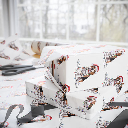 Beagle Christmas Lights Wrapping Paper