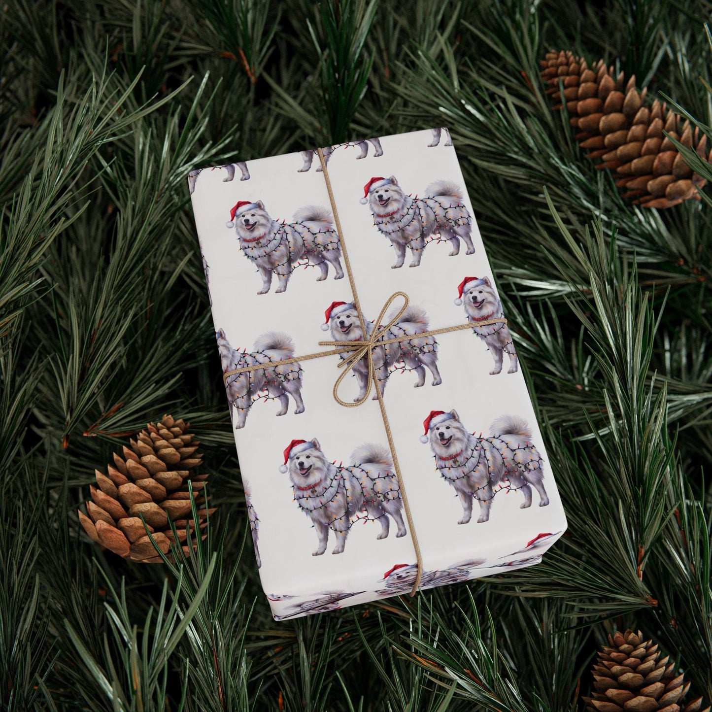 Samoyed Christmas Lights Wrapping Paper