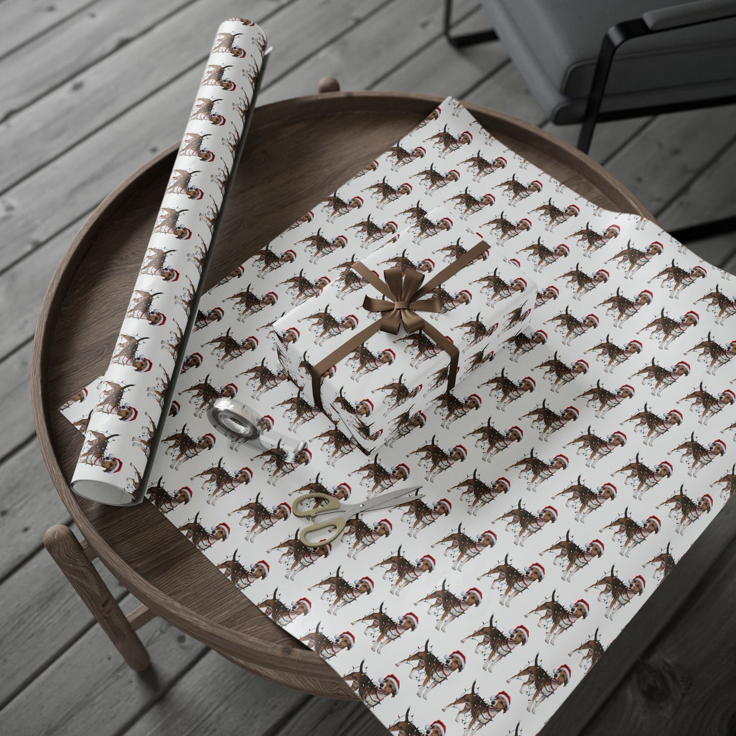 Smooth Fox Terrier Christmas Lights Wrapping Paper