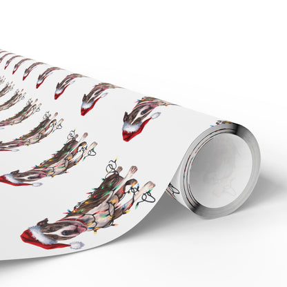 Pitbull Christmas Lights Wrapping Paper