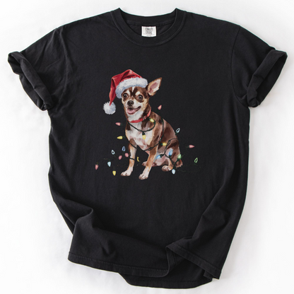 Christmas Chihuahua Shirt, Christmas Lights Dog Tee, Christmas Dog Tee, Chihuahua Mom Tshirt, Gift for Dog Lover, Chihuahua