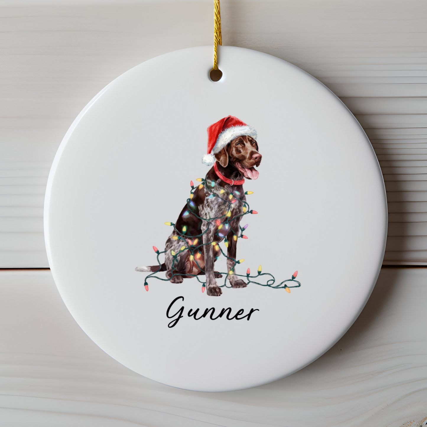 German Shorthaired Pointer Ornament, Personalized Christmas Gift
