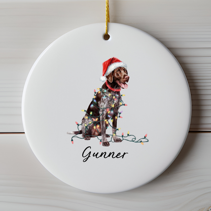 German Shorthaired Pointer Ornament, Personalized Christmas Gift