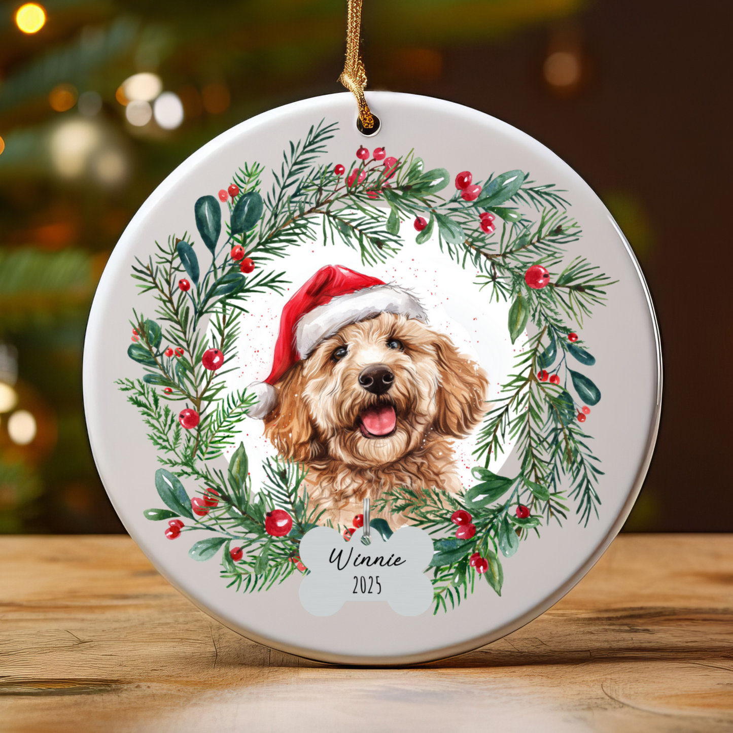 Personalized Goldendoodle Christmas Ornament
