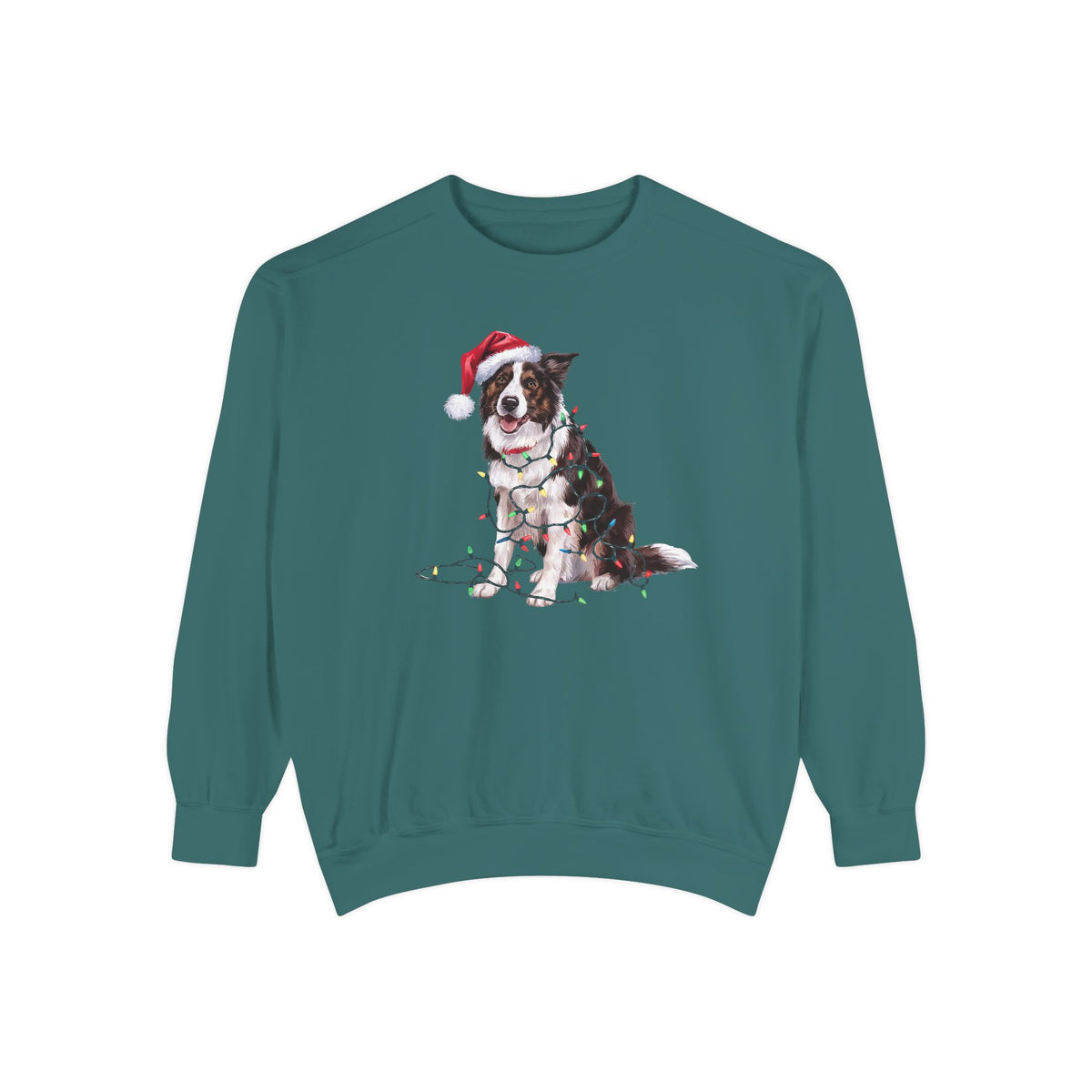 Christmas Border Collie Sweatshirt, Christmas Lights Dog