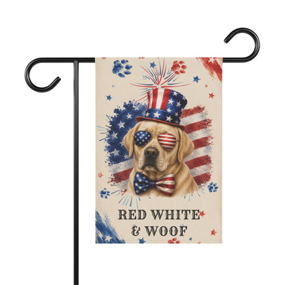 Patriotic Yellow Lab Garden Flag