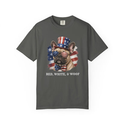Patriotic French Bulldog Red White & Woof Shirt