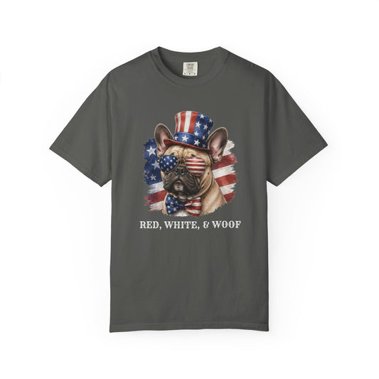 Patriotic French Bulldog Red White & Woof Shirt