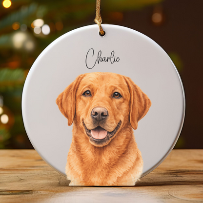 Personalized Watercolor Pet Photo Ornament