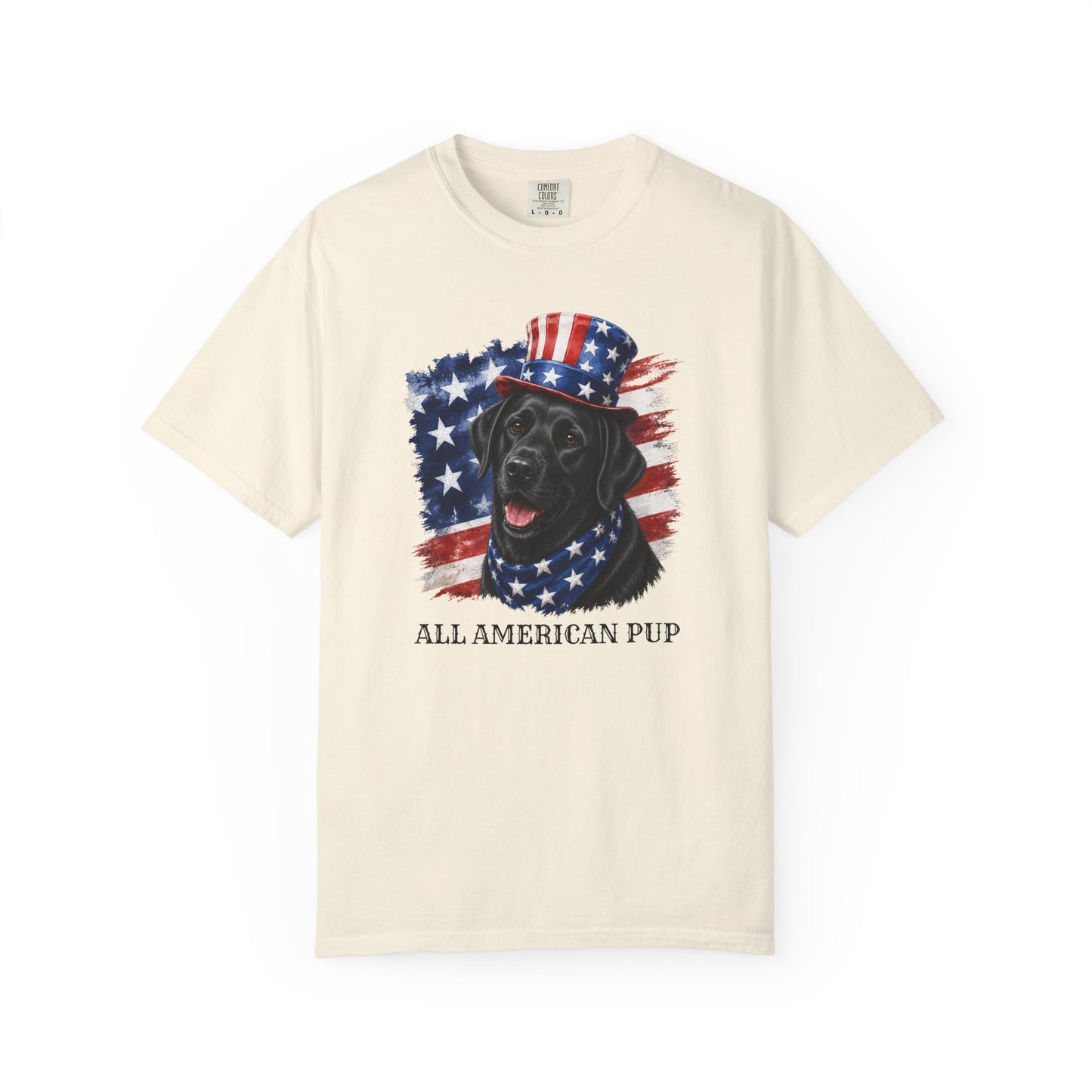 Patriotic Black Lab All American Pup Shirt