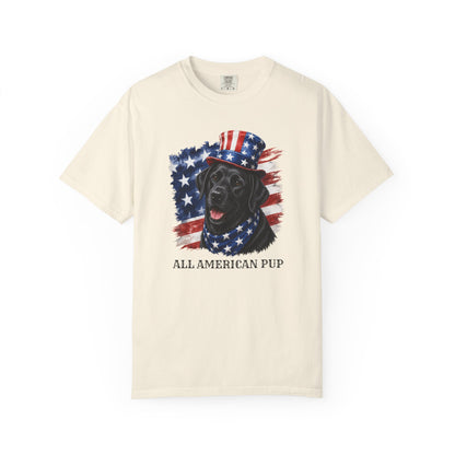 Patriotic Black Lab All American Pup Shirt