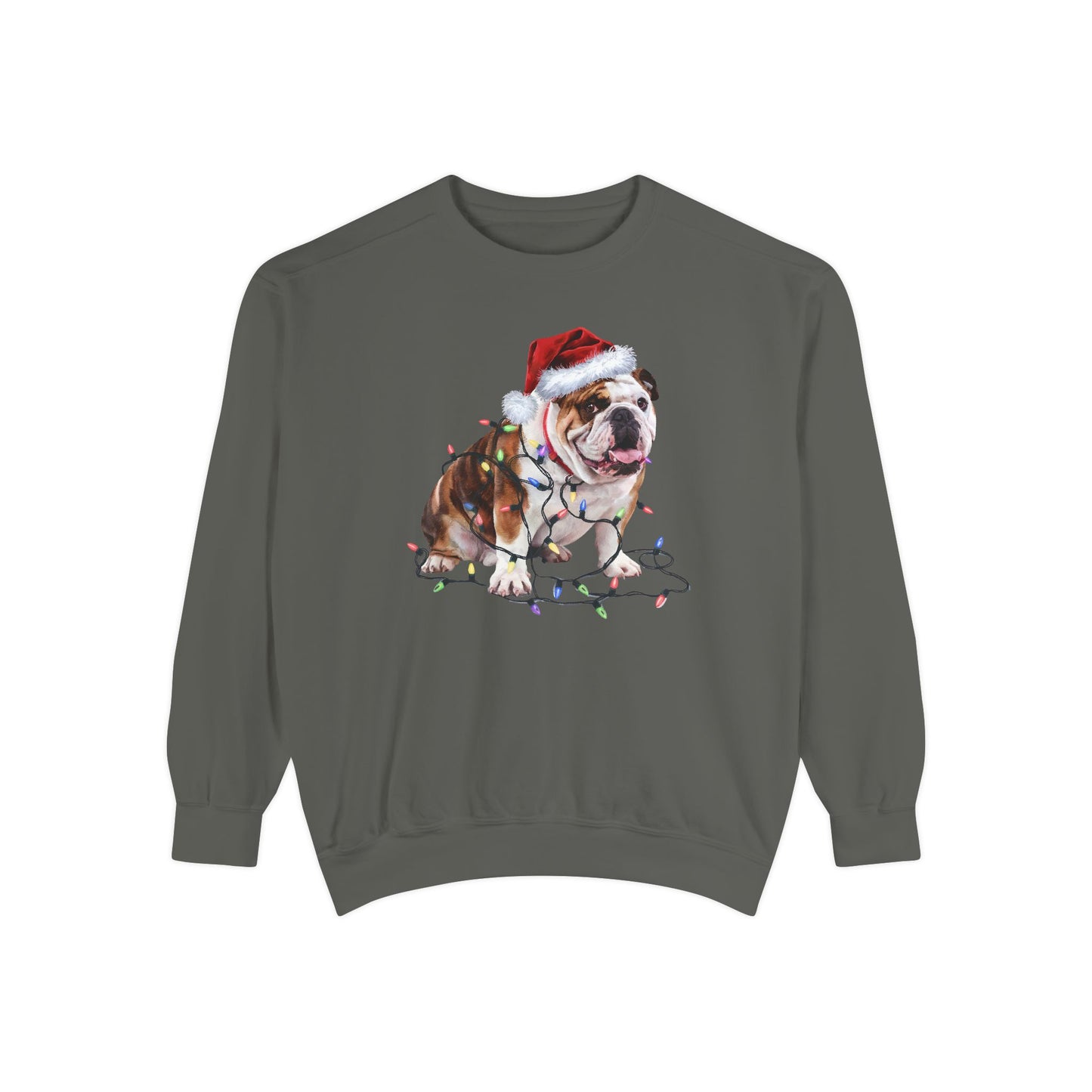 Christmas Bulldog Sweatshirt, Christmas Lights Dog Sweatshirt, Christmas Dog, Bulldog Mom Sweatshirt, Gift for Dog Lover, Bulldog