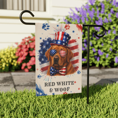 Patriotic Fox Red Lab Garden Flag