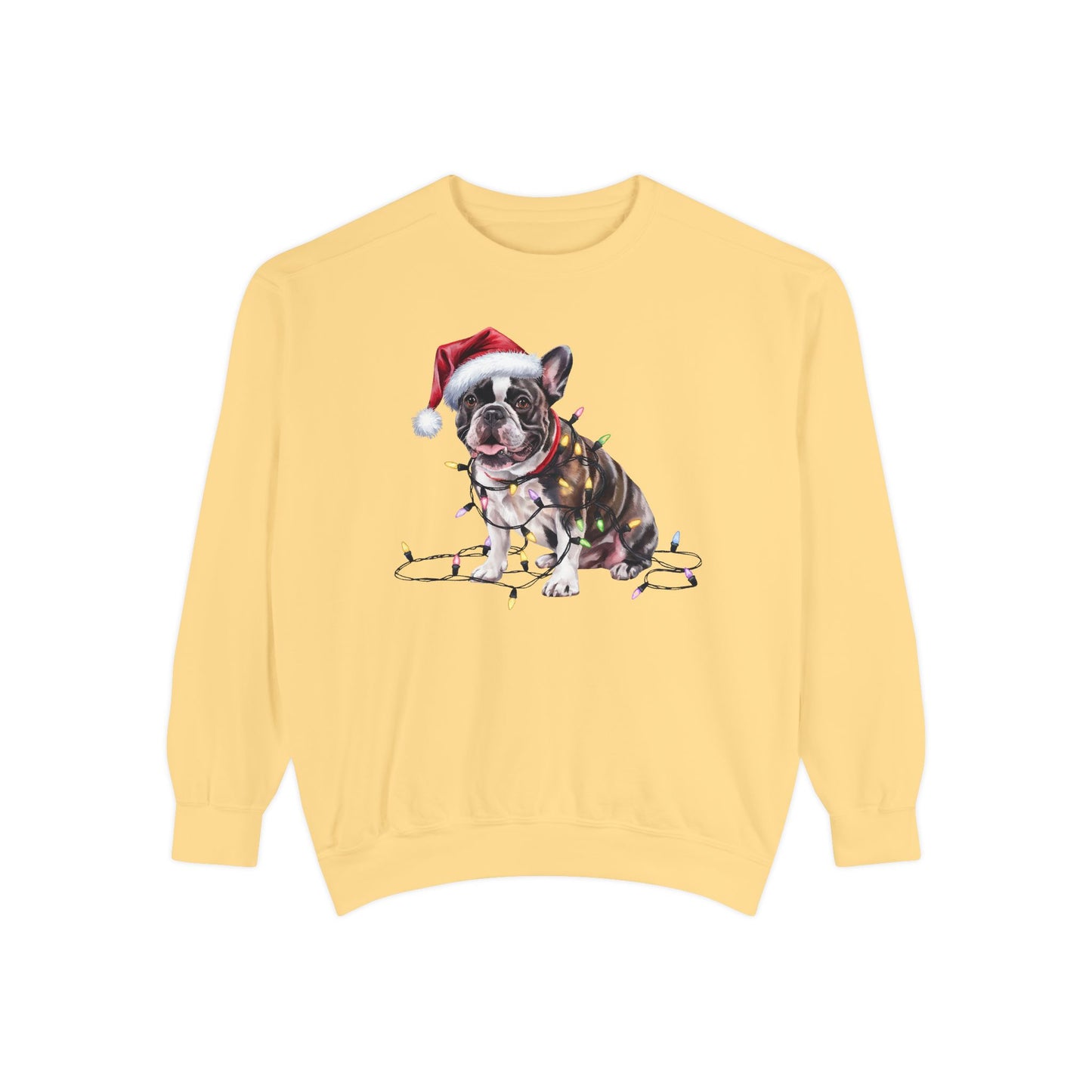 Christmas French Bulldog Sweatshirt, Christmas Lights Dog Sweatshirt, Christmas Dog, French Bulldog Mom, Gift for Dog Lover, French Bulldog