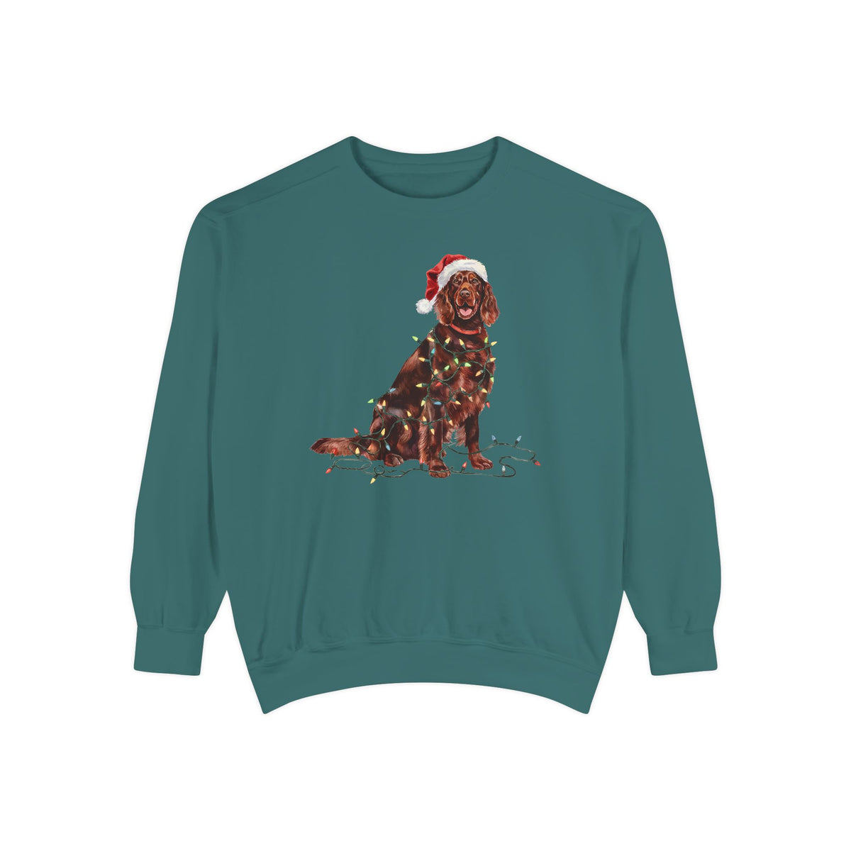 Christmas Irish Setter Sweatshirt, Christmas Lights Dog