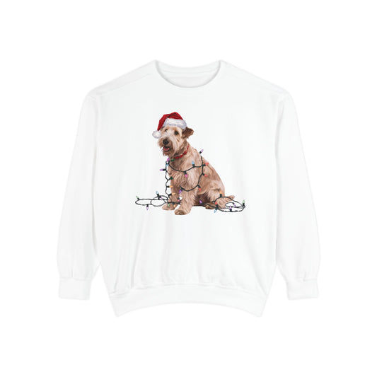 Christmas Soft Coated Wheaten Terrier Sweatshirt, Christmas Lights Dog, Christmas Dog, Soft Coated Wheaten Terrier Mom, Gift for Dog Lover