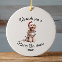 Load image into Gallery viewer, Christmas Poodle Ornament, Christmas Lights Dog Keepsake
