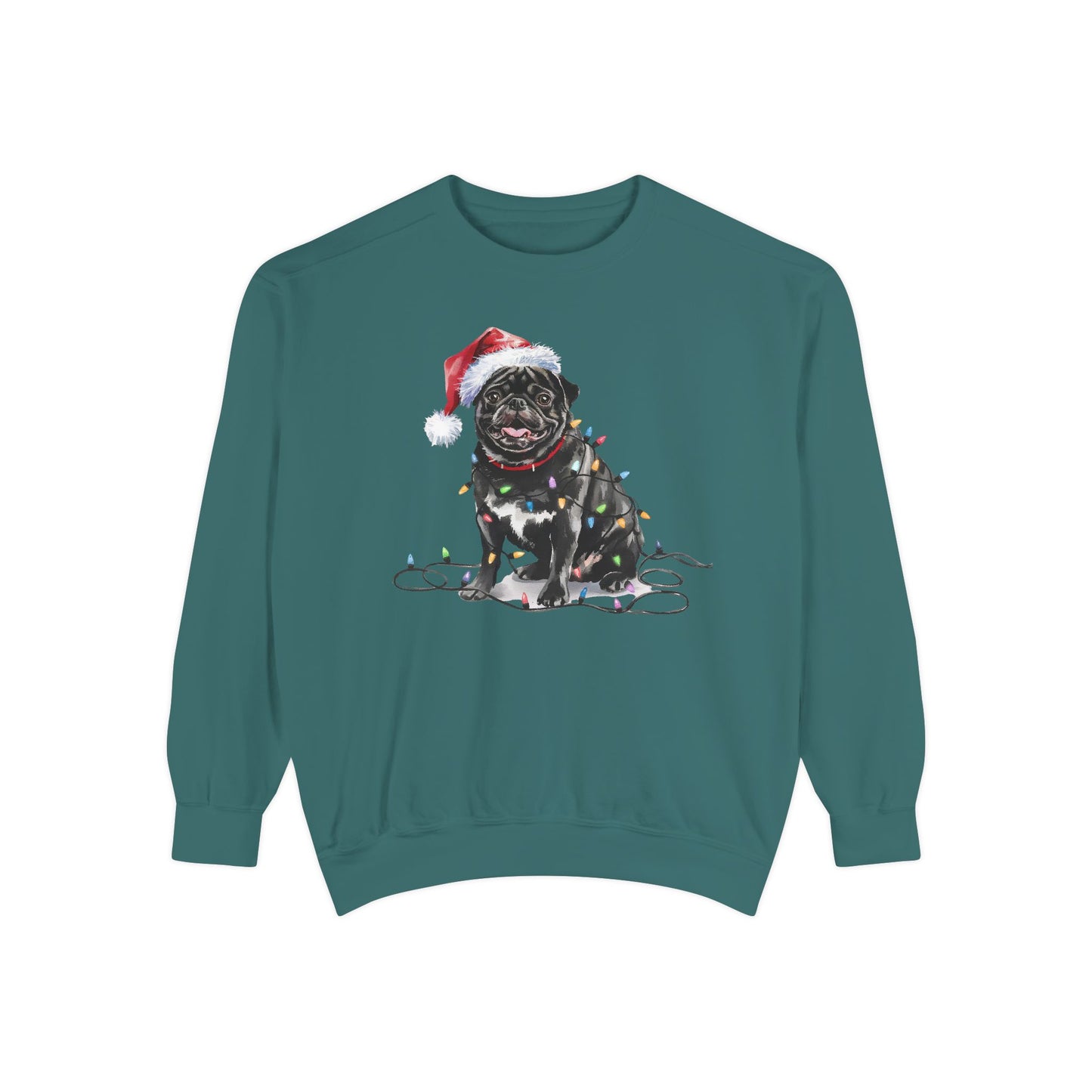 Christmas Pug Sweatshirt, Christmas Lights Dog Sweatshirt, Christmas Dog, Pug Mom Sweatshirt, Gift for Dog Lover, Pug