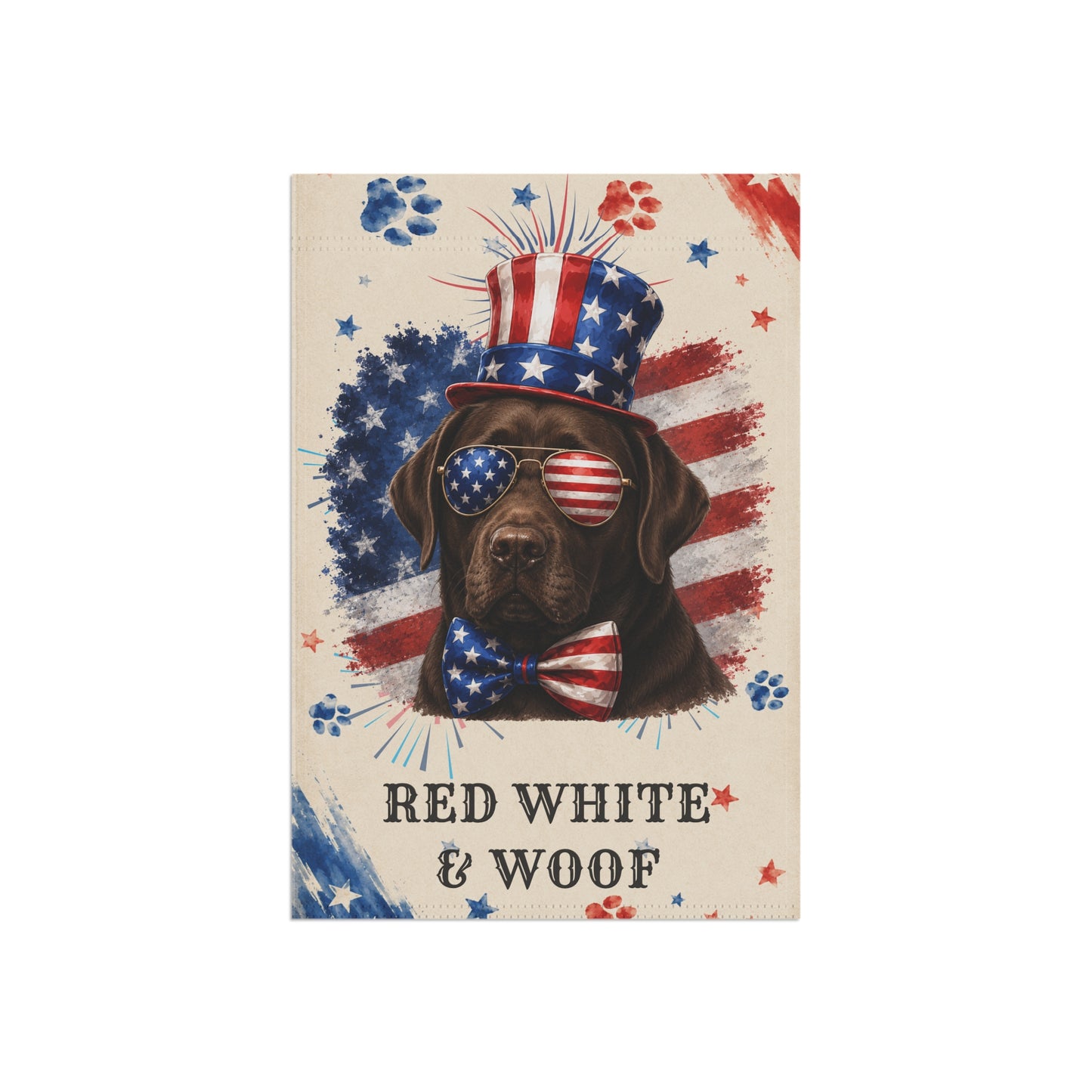 Patriotic Chocolate Lab Garden Flag