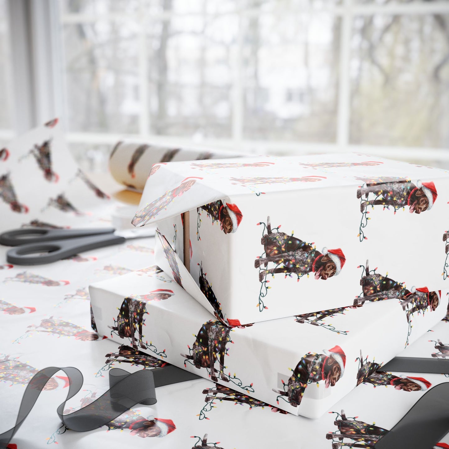 German Shorthaired Pointer Christmas Lights Wrapping Paper