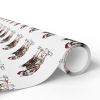 Load image into Gallery viewer, Alaskan Malamute Christmas Wrapping Paper, Cute Dog Gift Wrap with Santa Hat and Holiday Lights, Perfect for Dog Lovers
