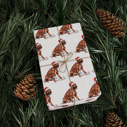 Rhodesian Ridgeback Christmas Lights Wrapping Paper