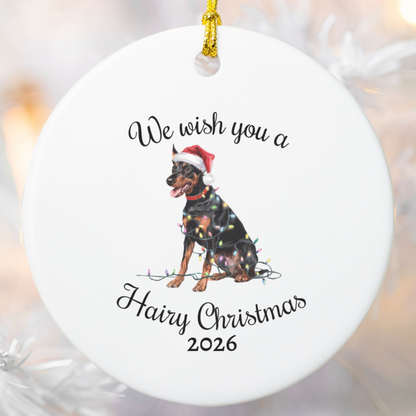 Christmas German Pinscher Ornament, Christmas Lights Dog Keepsake