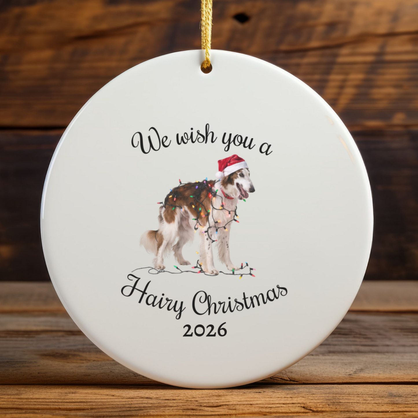 Christmas Borzoi Ornament, Christmas Lights Dog Keepsake, Christmas Dog, Borzoi Mom, Gift For Dog Lover, Borzoi