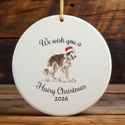 Christmas Borzoi Ornament, Christmas Lights Dog Keepsake, Christmas Dog, Borzoi Mom, Gift For Dog Lover, Borzoi