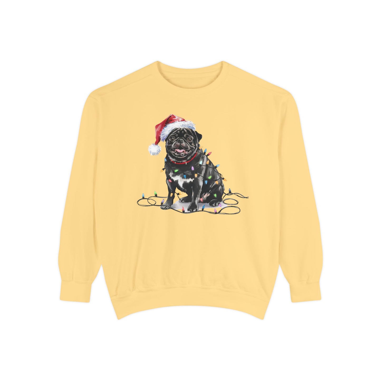 Christmas Pug Sweatshirt, Christmas Lights Dog Sweatshirt, Christmas Dog, Pug Mom Sweatshirt, Gift for Dog Lover, Pug