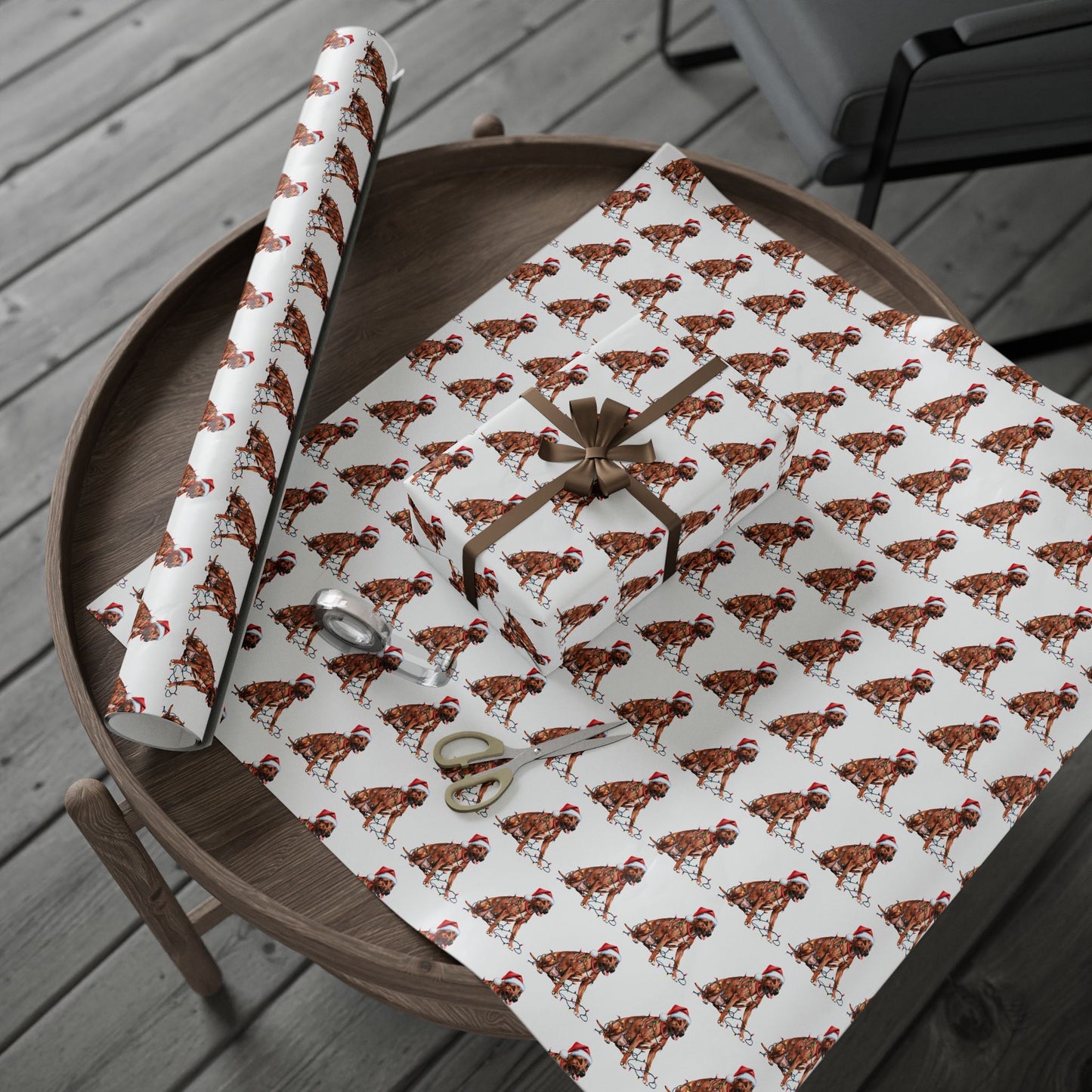 Rhodesian Ridgeback Christmas Lights Wrapping Paper