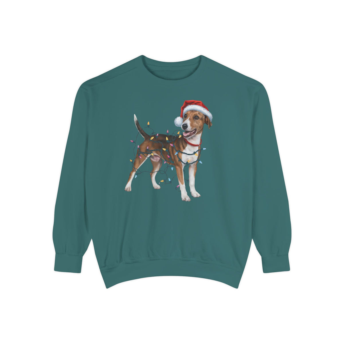 Christmas Smooth Fox Terrier Sweatshirt, Christmas Lights Dog