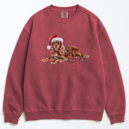 Ruby Cavalier Christmas Lights Sweatshirt