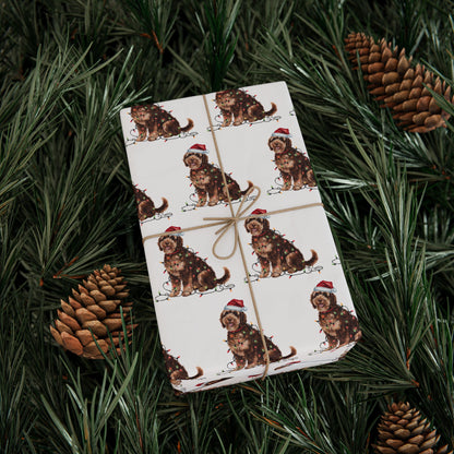 Portuguese Water Dog Christmas Lights Wrapping Paper