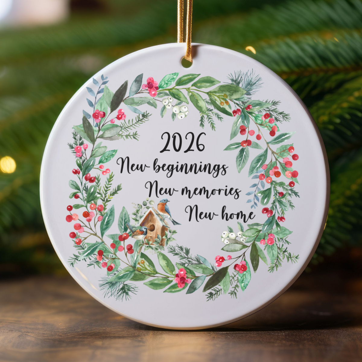 Personalized New Home Ornament, Christmas Holiday Ornament, New Beginnings, New Memories, First Home Ornament, First Christmas In New Home