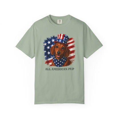 Patriotic Red Dachshund All American Pup Shirt