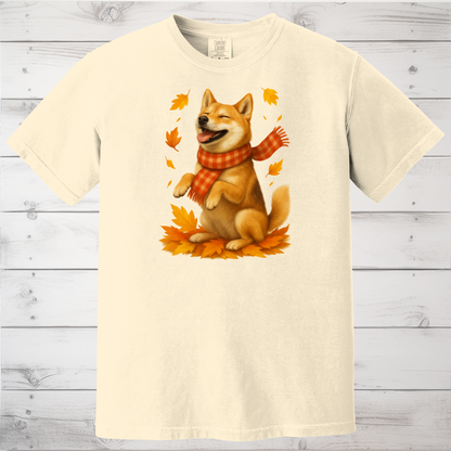 Shiba Inu Fall Shirt, Cozy Pet Sweatshirt, Shiba Lover Gift Clothing, Autumn Leaves Apparel, Cute Dog Shirt, Dog Enthusiast Gift