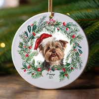 Load image into Gallery viewer, Personalized Yorkshire Terrier Christmas Ornament