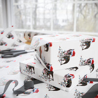 Load image into Gallery viewer, Boston Terrier Christmas Lights Wrapping Paper
