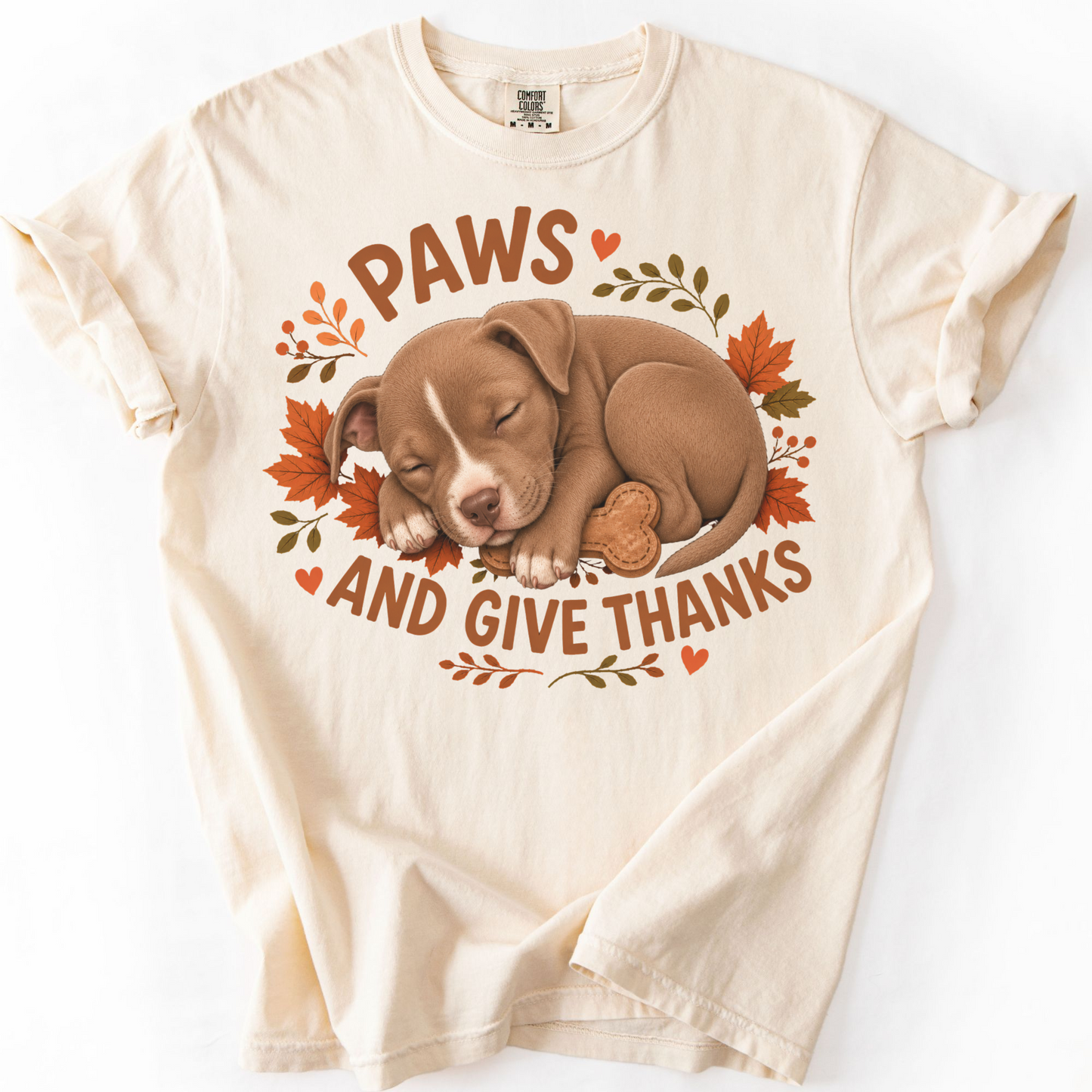 Pitbull Thanksgiving Shirt, Paws Give Thanks Tee, Fall Pit Bull Dog Lover Gift