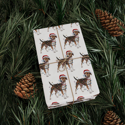 Smooth Fox Terrier Christmas Lights Wrapping Paper